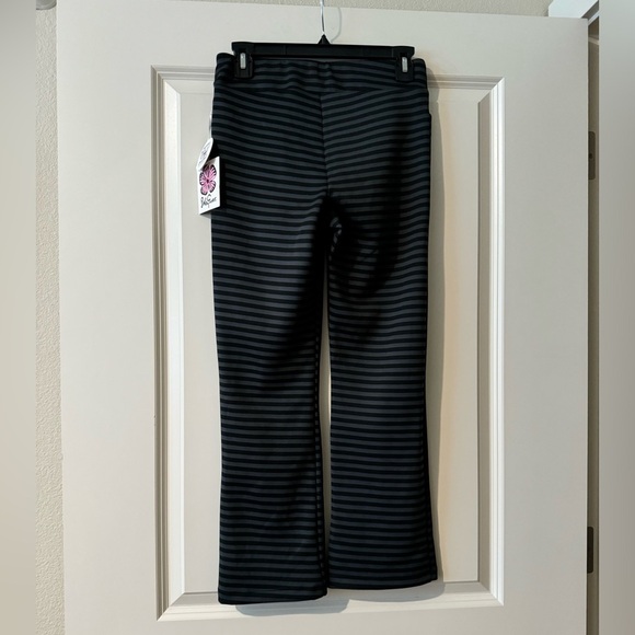 NEW Lesley Evers Audrey Striped Pull On Pants Slacks Black Gray Stripe XXS NWT - Picture 2 of 4